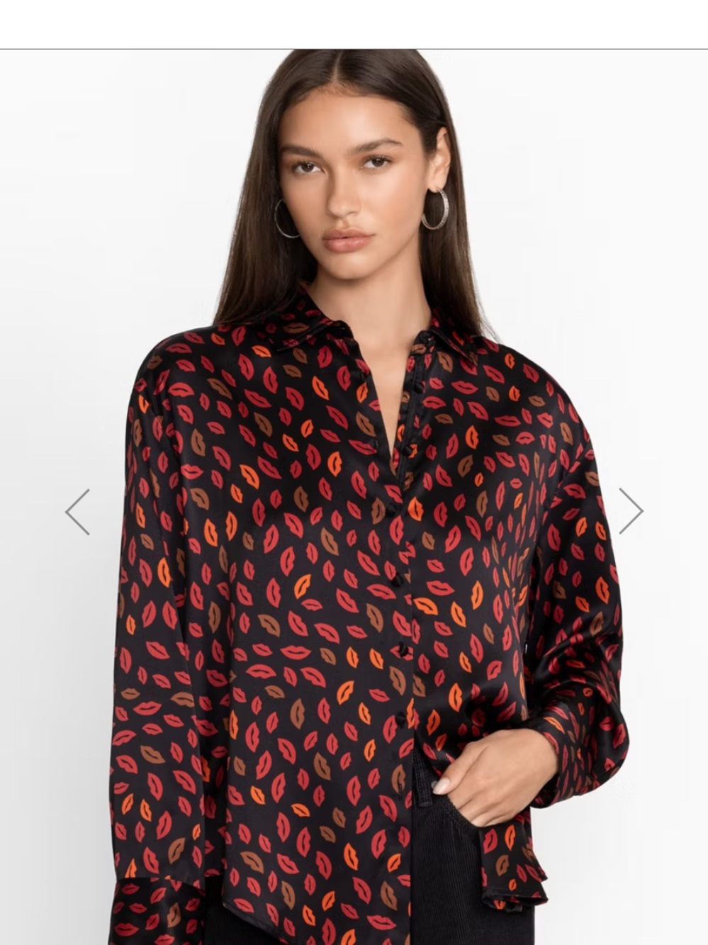 JOHNNY WAS AMORA BOXY CHARMEUSE SHIRT